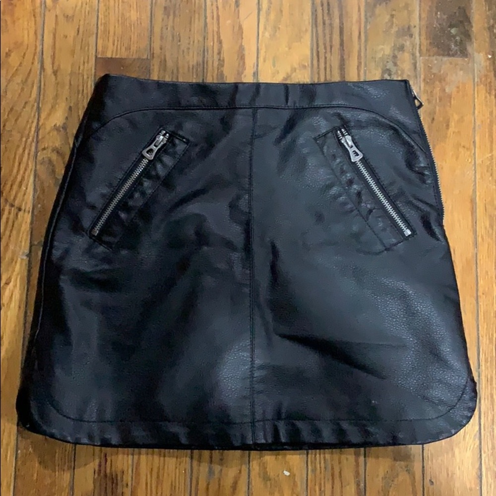 silence+noise faux leather skirt